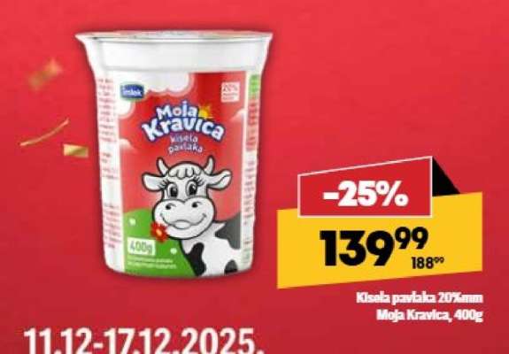 Kisela pavlaka 20 % mm Moja kravica 400g