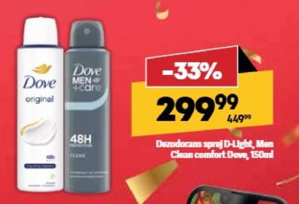 Dezodorans sprej D Light , Men Clean comfort Dove 150ml
