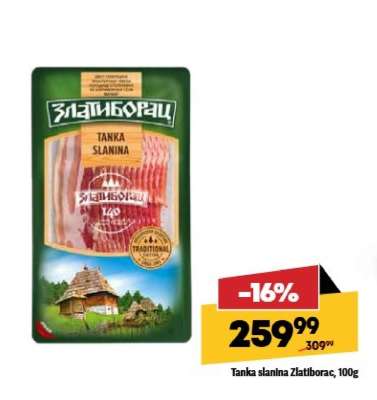 Tanka slanina Zlatiborac, 100g