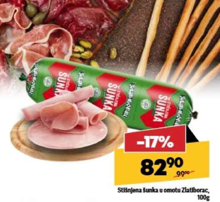 Stišnjena šunka u omotu Zlatiborac 100g