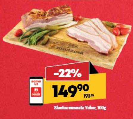 Slanina mesnata Yuhor, 100g