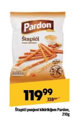 Štapići punjeni kikirikijem Pardon , 210g