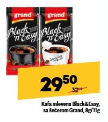 Kafa mlevena Black&Easy, sa šećerom Grand, 8g/11g
