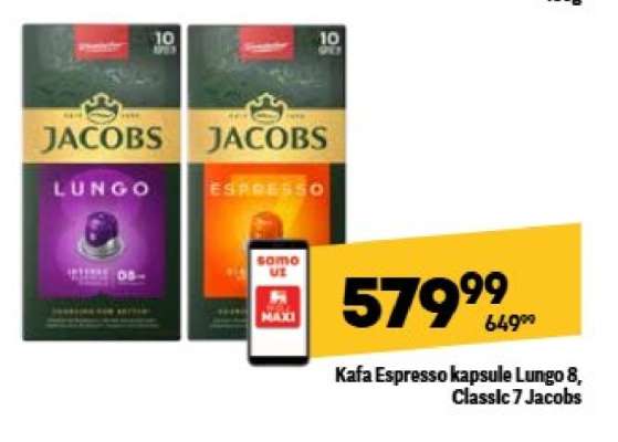 Kafa Espresso kapsule Lungo 8, Classic 7 Jacobs
