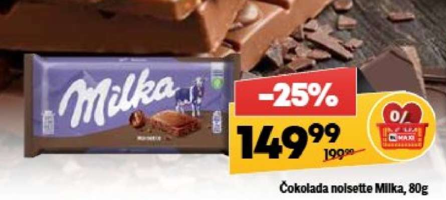 Čokolada noisette Milka, 80g