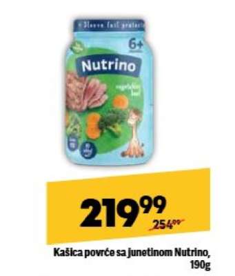 Kašica povrće sa junetinom Nutrino, 190g