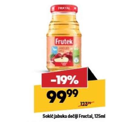 Sokić jabuka dečiji Fructal, 125ml