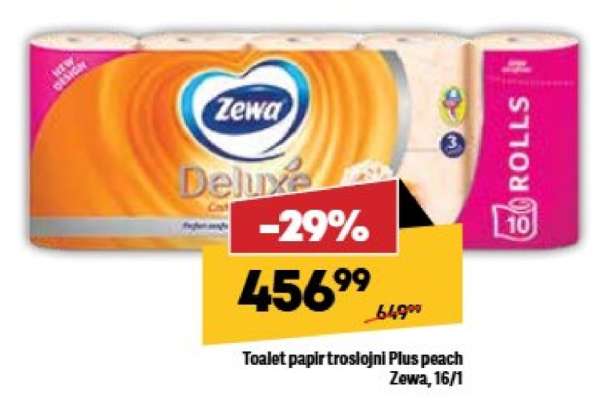 Toalet papir troslojni Plus peach Zewa, 16/1