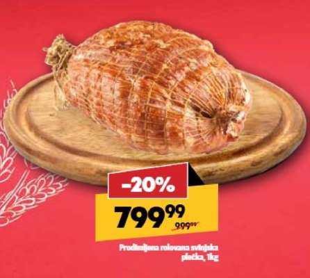 Prodimljena rolovana svinjska plečka , 1kg