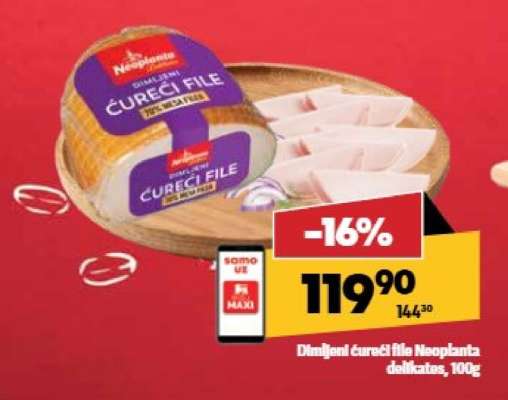 Dimljeni ćureći file Neoplanta delikates, 100g