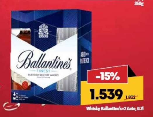 Whisky Ballantine's+2 Čaša, 0,7l