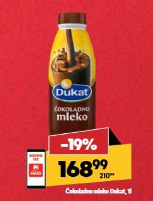 Čokoladno mleko Dukat, 1l