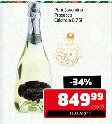 Penušavo vino Prosecco Caldirola 0.75l