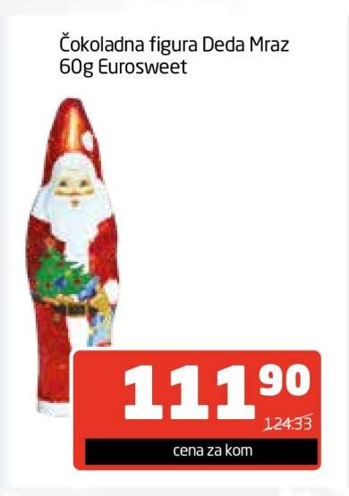 Čokoladna figura Deda Mraz 60g Eurosweet