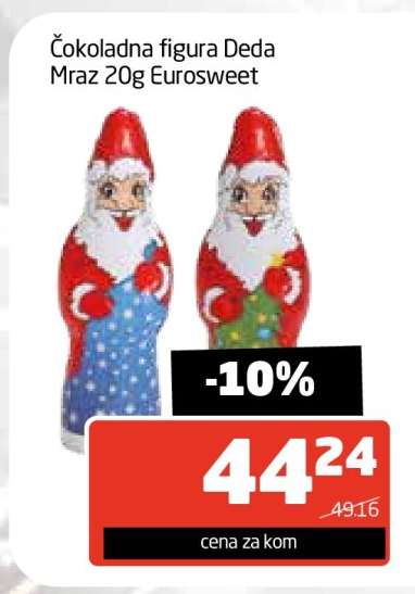 Čokoladna figura Deda Mraz 20g Eurosweet
