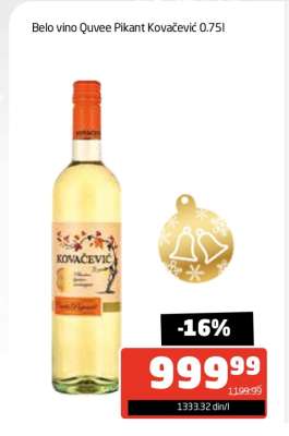 Belo vino Quvee Pikant Kovačević 0.75l