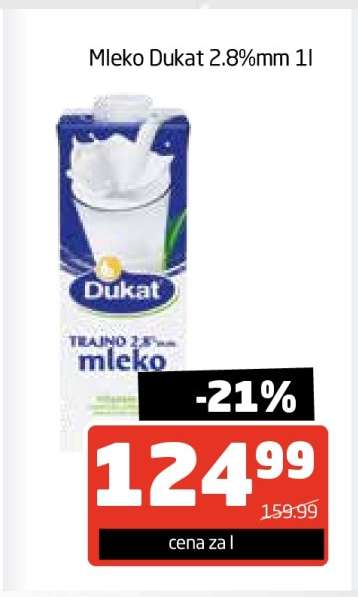 Mleko Dukat 2.8%mm 1l