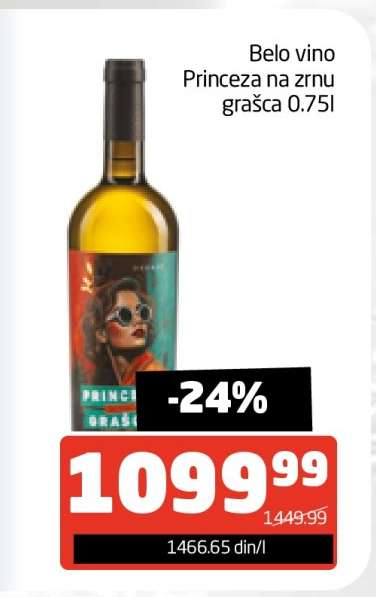 Belo vino Princeza na zrnu graška 0.75l