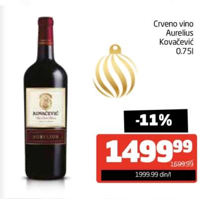 Crveno vino Aurelius Kovačević 0.75l