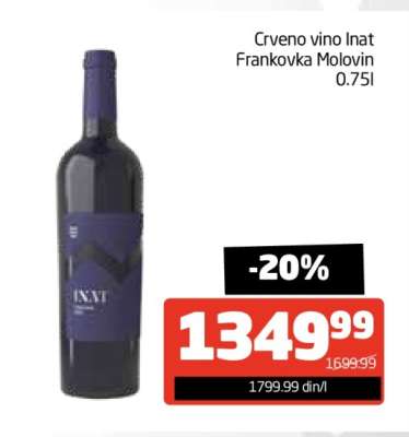 Crveno vino Inat Frankovka Molovin 0.75l