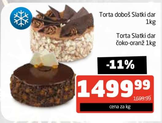 Torta doboš Slatki dar 1kg / Torta Slatki dar čoko-oraž 1kg