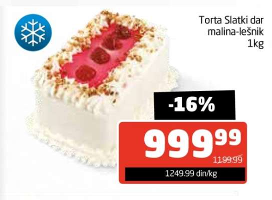 Torta Slatki dar malina-lešnik 1kg