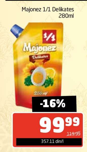Majonez 1/1 Delikates 280ml
