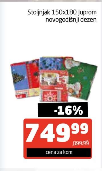 Stoljnjak 150x180 Juprom novogodišnji dezen