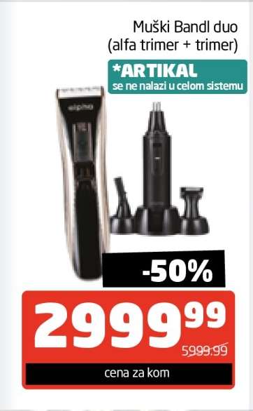 Muški Bandl duo (alfa trimer + trimer)