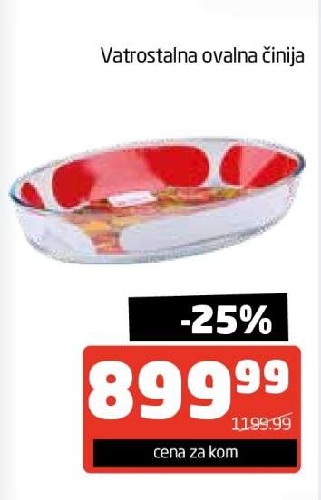 Vatrostalna ovalna činija