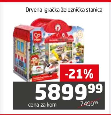 Drvena igračka železnička stanica