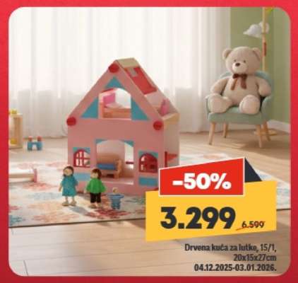 Drvena kuća za lutke
