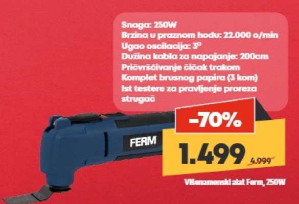 Višenamenski alat Ferm, 250W