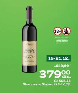 Vino crveno Vranac 13. Jul 0,75l