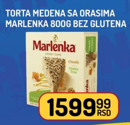 Torta Medena sa Orasima Marlenka 800g Bez Glutena