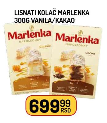 Lisnati Kolač Marlenka 300g Vanila/Kakao