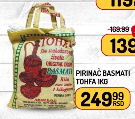 PIRINAČ BASMATI TOHFA 1kg