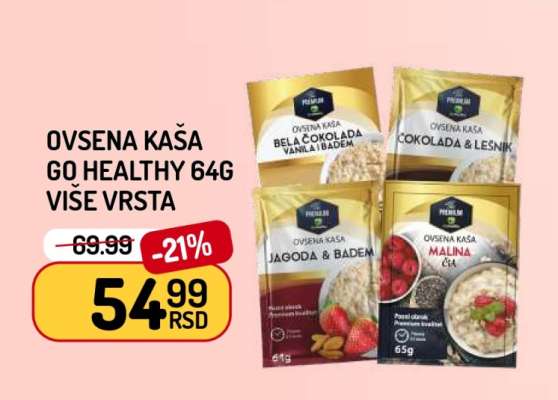 OVSENA KAŠA GO HEALTHY 64G VIŠE VRSTA
