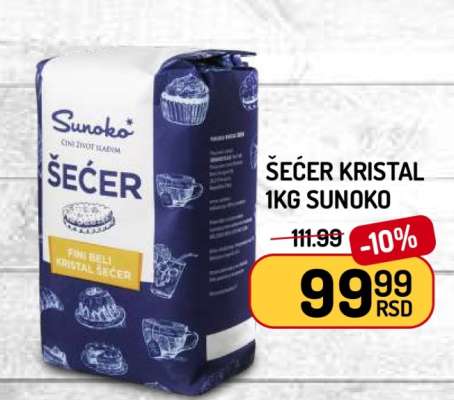 ŠEĆER KRISTAL 1KG SUNOKO