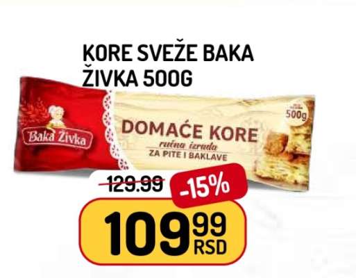 KORE SVEŽE BAKA ŽIVKA 500g