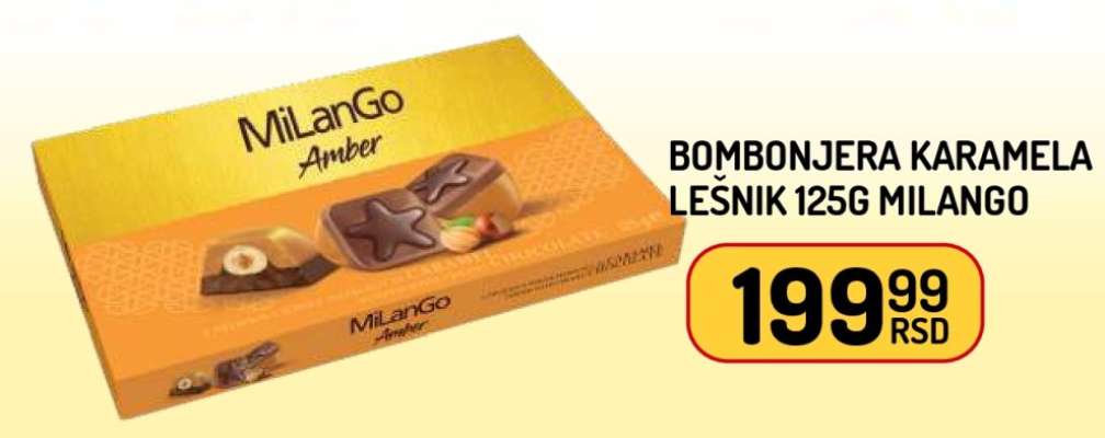 Bombonjera Karamela Lešnik 125g Milango