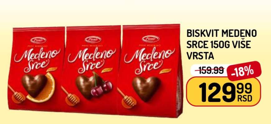 Biskvit Medeno Srce 150g Više Vrsta