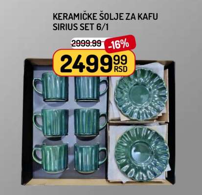 Keramičke šolje za kafu Sirius set 6/1