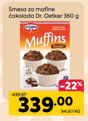 Smesa za mafine čokolada Dr. Oetker 360 g