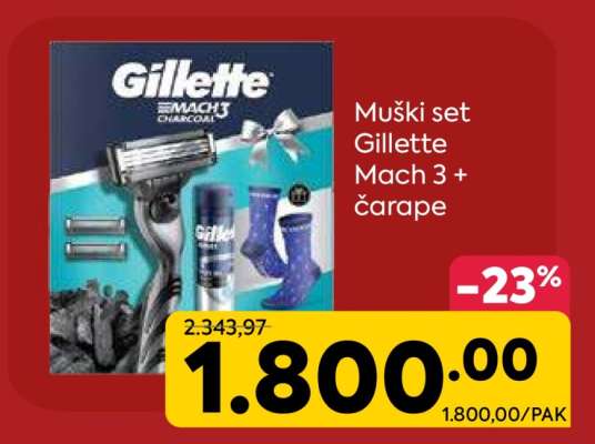 Muški set Gillette Mach 3 + čarape