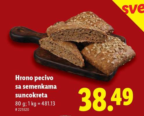 Hrono pecivo sa semenkama suncokreta
