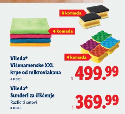 Vileda Višenamenske XXL krpe od mikrovlakana