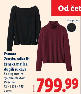 Esmara Ženska rolka ili ženska majica dugih rukava