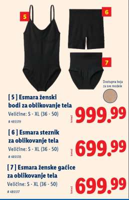 Esmara ženski bodi za oblikovanje tela