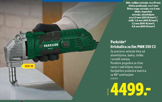 Parkside Grickalica za lim PMK 550 C2